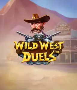  Immerse yourself in the wild world of "Wild West Duels" by Pragmatic Play, featuring a tough gunslinger ready for a showdown. The image shows a stern cowboy with crossed pistols, set against a dusty Western town. His focused expression and elaborate attire embody the spirit of the Old West. The game's title is boldly presented in a striking font, adding to the action-packed theme. 